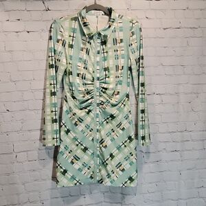 Emory Park long sleeve button front mini dress NWT